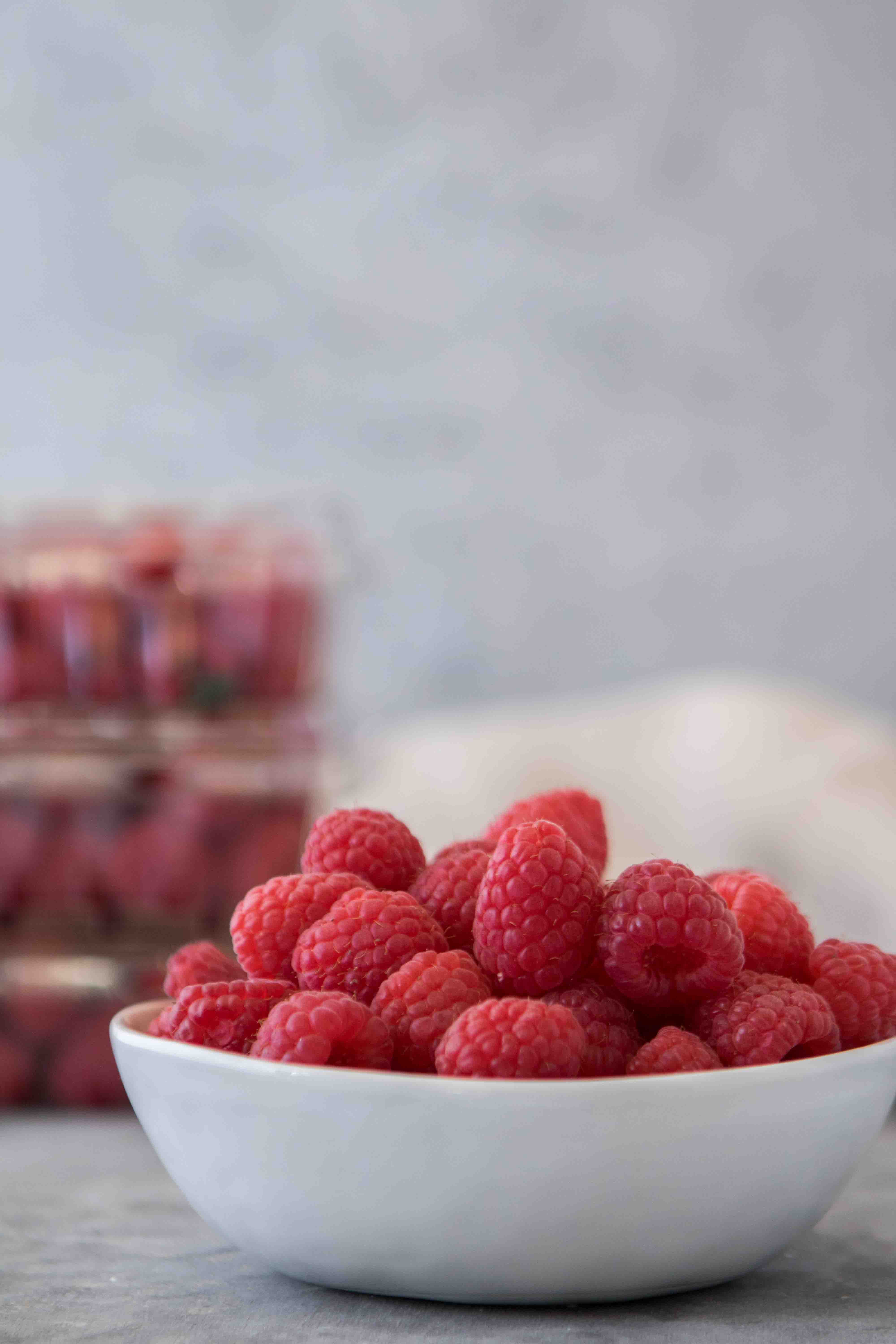 Gros plan sur les framboises