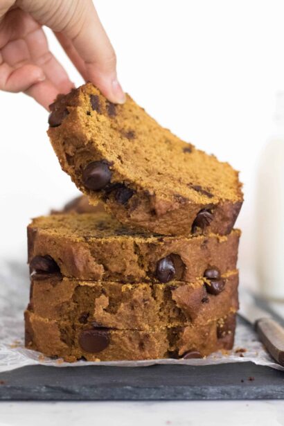 Pain d’automne healthy à la citrouille et pépites de chocolat