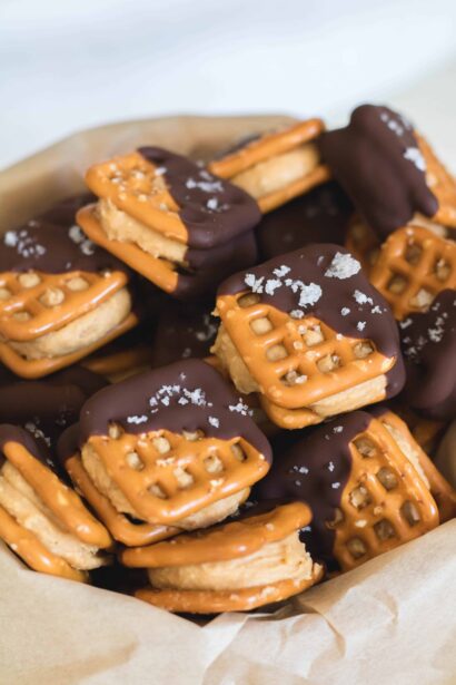 Bouchées de Cacahuètes, Peanut Butter et Pretzel façon Buckeye