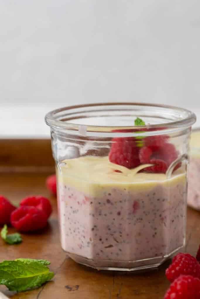 Layered overnight oats in a cup