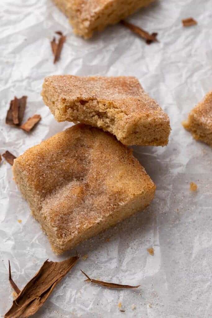 Barres de snickerdoodle morses