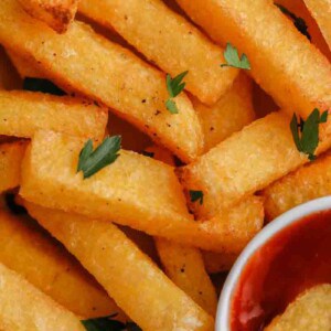 Zoom sur des frites de polenta