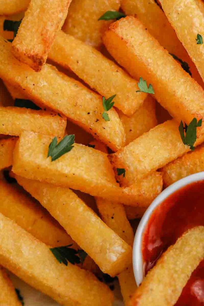Zoom sur des frites de polenta