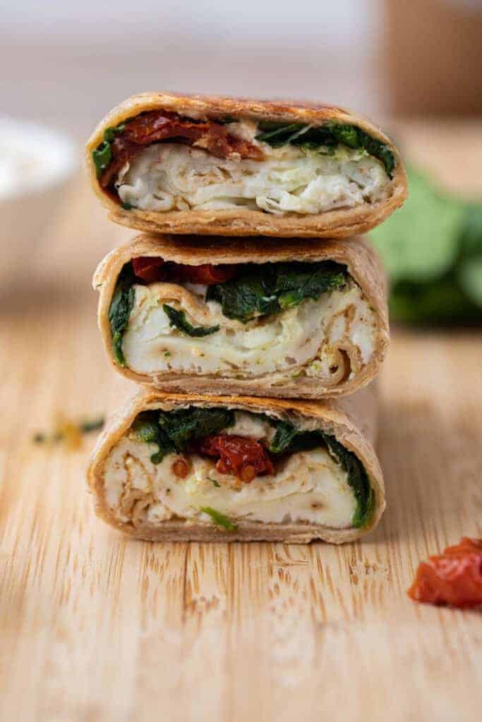 Wrap à la feta et aux épinards