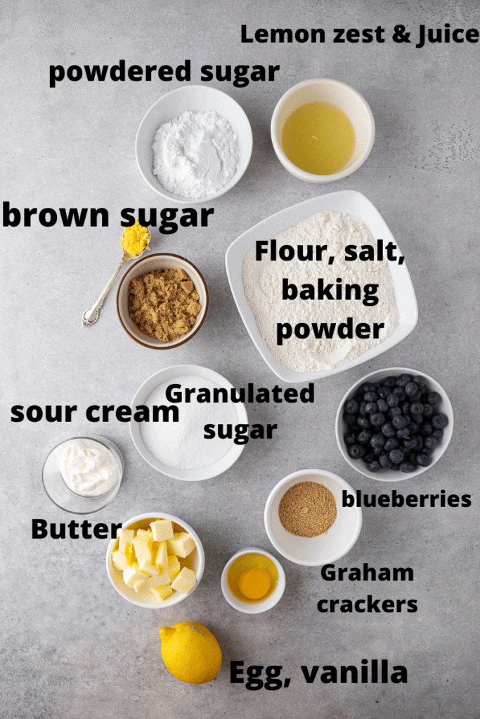 Ingrédients pour cookies aux myrtilles CRUMBL