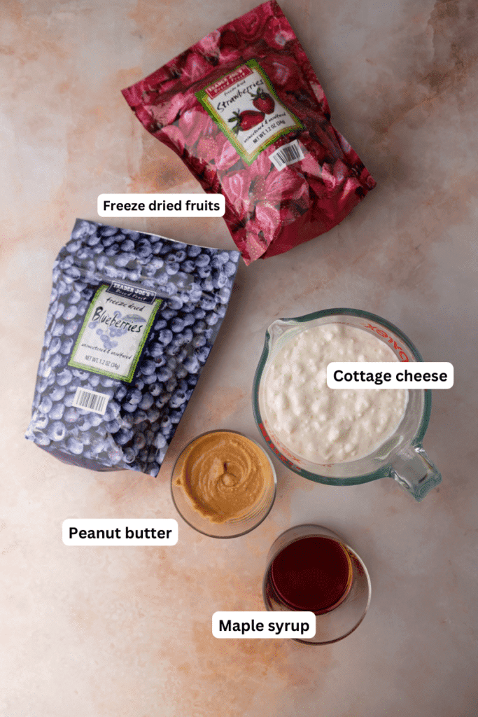 ingrédients pour la coque glacée au fromage blanc