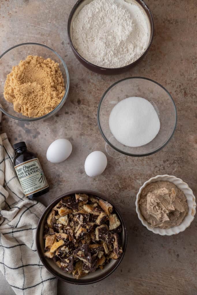 ingrédients pour cookies Christmas Crack