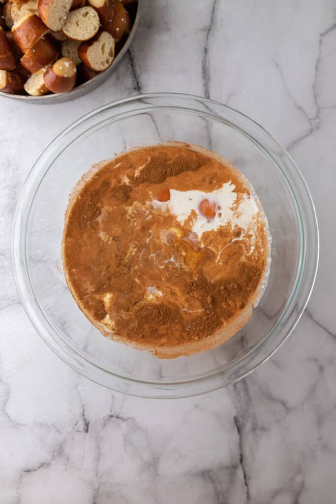 ingrédients non mélangés dans un bol