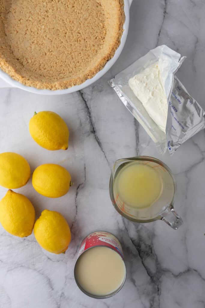 ingrédients pour tarte au citron sans cuisson